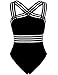 Hilor Women's One Piece Swimsuits Slimming High Waisted Bathing Suits Front Crossover Swimwear Monokinis