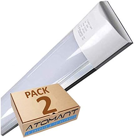 Pack of 2 Wet Room Lights LED 120 cm 40 W, Cool White Colour (6500 K), 4000 Lumen, Integrated LED Tube T8