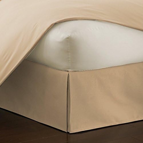 The OuTNet Hotel Collection Bedding 500-Thread-Count 100% Egyptian Cotton Short Queen Damask Solid 1pc Bed Skirt With 18" Drop Length, Gold