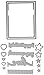 Sizzix 661563 Framelits Die Set, Card Front W/Script Words Drop-Ins by Stephanie Barnard (16/Pack)