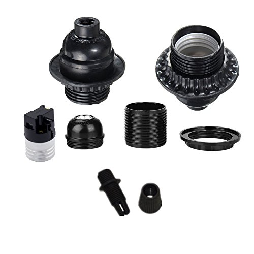 Black Period Style E26/ E27 Light Sockets. E26 Medium Screw Light