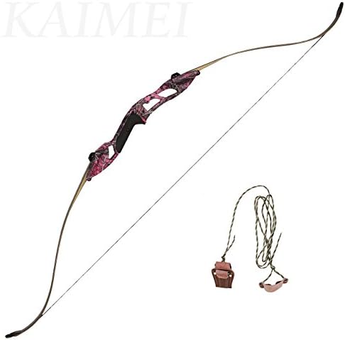 kaimei Hunter Recurve Bow Metal Riser 56 Inch 30-50 lbs Right Hand Long Bow Hunting Target