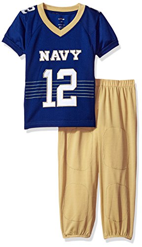 FAST ASLEEP NCAA Navy Midshipmen Boys Toddler/Junior Football Uniform Pajamas, Size 6T, Navy/Gold