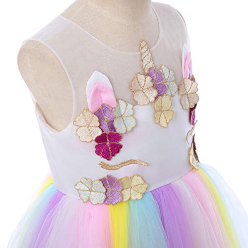 image for IMEKIS Toddler Baby Girl's Party Birthday Princess Unicorn Rainbow Dre
