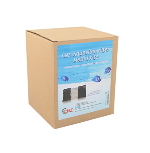 CNZ Aquarium Filter Media Kits Activated Carbon/Bio Ball/Ceramic Ring, 8" L