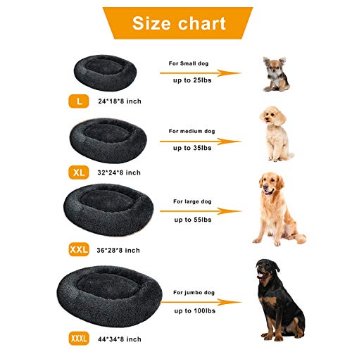 Large Dog Bed Calming Dog Bed, (L/XL/XXL/XXXL) Comfortable Donut Dog