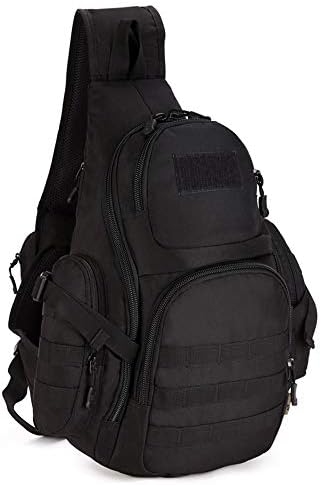 YuanWen Chest Backpack, Militay Tactical Chest Sling Pack Molle Shoulder Bag Laptop Backpack Waterproof Rucksack for Hiking Camping Trekking