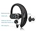 YUWISS Bluetooth Headset [36Hrs Playtime, 2 Batteries, V4.2] Wireless Bluetooth Earpiece for Cell Phone Noise Canceling Car Earbuds Headphones with Mic Compatible with iPhone Samsung Android (Black)