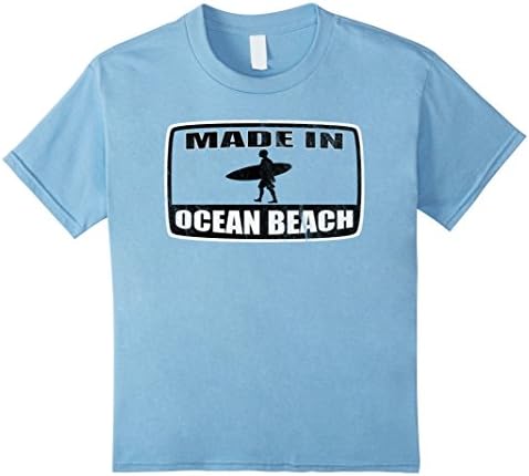 Kids Made In Surfing Ocean Beach T-Shirt 12 Baby Blue
