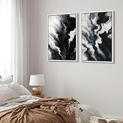 MUDECOR Framed Canvas Print Wall Art Set Monochrome
