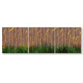 Wall26-3 Panel Canvas Wall Art- Wooden Texture Art...