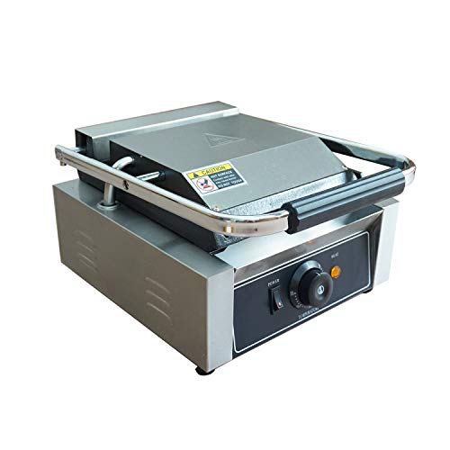 Proshopping 1800W Commercial Electric Sandwich Press Grill, Large Stainless Steel Panini Maker, Non Stick Panini Press Griddle Machine, Grooved Plates, 110V - for Paninis, Hamburgers, Steaks, Bacons