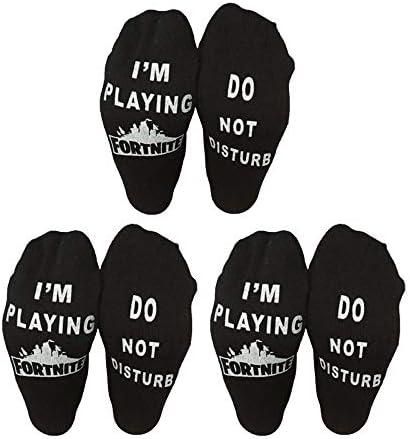 Men's Do Not Disturb Im Playing Fortnite Socks Women's Funny Casual Novelty Cute Gifts Stocking