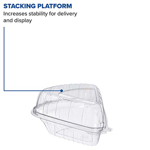 A World Of Deals Clamshell Pie Wedge Clear Hinged [50 Pack] Take-Out Plastic Go Cheesecake Containers [Size: 6" x 6" x 3"] - Thumbnail 7