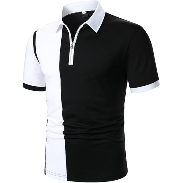Amazon.com: Youllyuu Men Short Sleeve Polo Shirt Two-Color