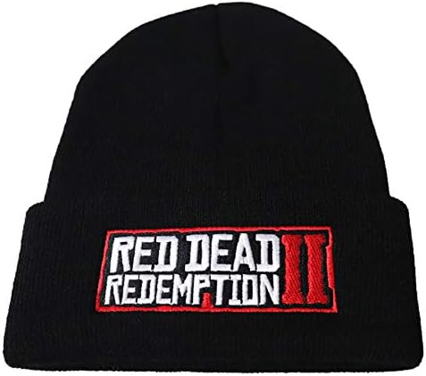 liaoting938 Kid Boy Girl REDDEADREDEMPTION2 Letter Embroidered Knitting Skull Cap Winter Warm Hat Black Adult Basktball Ski Outdoor Activity Hip-Hop Cap