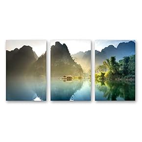 Beautiful Scenery with Turquoise Lake Forest and Mountains...