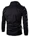 Zicac Men's Casual Fashion Military Zip Button Cotton Jacket Coat (US:L(Asian Tag 3XL),Black)