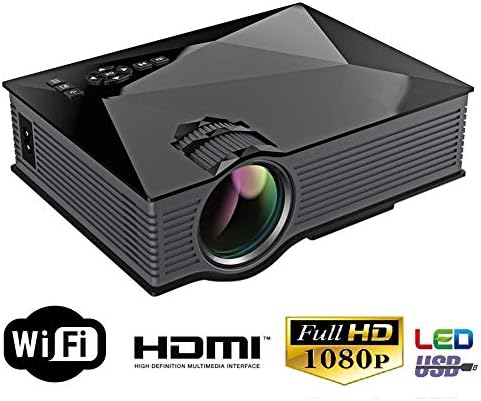 WiFi Wireless Projector, Mini Video Projector LCD Portable Movie Projector for Home Outdoor 1080P HD, Support HDMI USB AV VGA