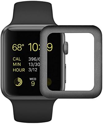 Apple Watch Screen Protector,TitanFan 9H High-sensitive Ultra-Thin 0.2mm Tempered Glass with Full Cover Edge Screen Protector for Apple Watch 38mm (Full Cover Screen Protector - 38mm Black)