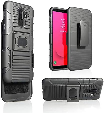 for Samsung Galaxy J8 2018 Release (SM-J810) Magnet Mount Ready Ring Armor Holster 5 in 1 Rugged Case with Ring Holder Kickstand + Belt Clip