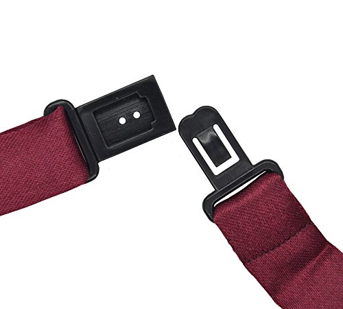 CUTE Baby Toddler Kids Children Boys "Burgundy" Plain Elastic Suspender & Bow Tie Set