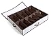Smart Design Underbed 12 Compartment Shoe Organizer Storage Bag - Holds 12 Pairs of Shoes - Cotton Canvas w/ Aromatic Cedar - Home Organization (30 x 6 Inch) [Canvas]