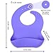 Silicone Baby Bib with Pocket Set of 3 - Waterproof Bibs for Boys and Girls Comfortable for Babies and Toddlers with Large Food Catcher Easily Wiped Clean Roll Up to Travel (Blue Green Purple)