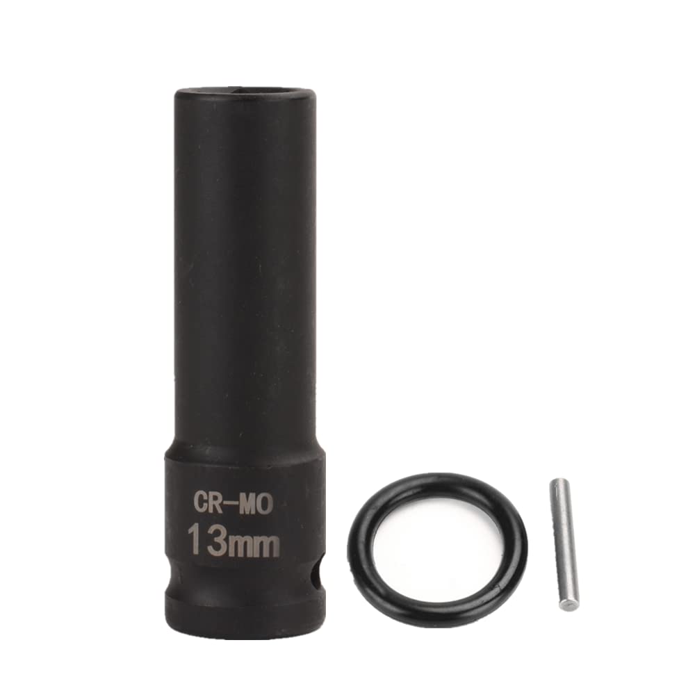 FLZOSPER 1/2 Inch Drive x 13 mm Deep 6-Point Impact Socket，CR-MO