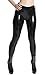 AvaCostume Womens Latex Rubber Pants Jeggings, XL, Black