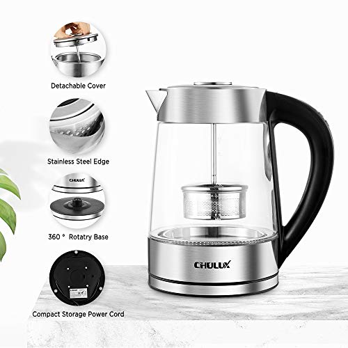CHULUX Electric Glass Kettle,Variable Temperature Hot Water Boiler with