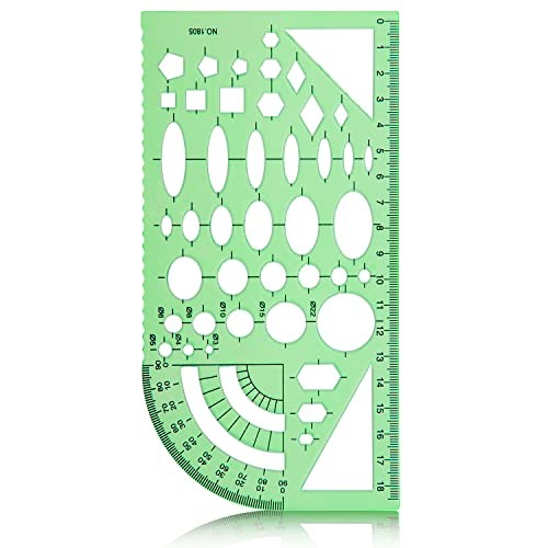 Angrox plastic green measuring template geometric ruler plastic
