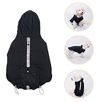 Meioro Dog Jacket Vest Dog Winter Cosy Cotton Coat Fashion Warm Dog Protective Clothing with Reflective Strip, Windproof Dog Cat Pet Clothes Apparel for Small Medium Large Dogs(L, Black)