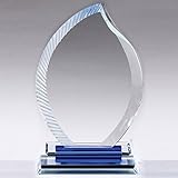 Customizable 8 x 5 Inch Optical Crystal Flame Award, Includes Personalization