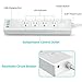 WiFi Smart Power Strip Surge Protector Extension with 4 Individual Control Smart Plugs and 4 USB Ports and 5.9ft Long Extension Cord, Smart Life APP Work with Alexa & Google Assistant