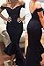 Astylish Womens Evening Dress Off Shoulder Flouncing Mermaid Formal Prom Gowns Large Navy
