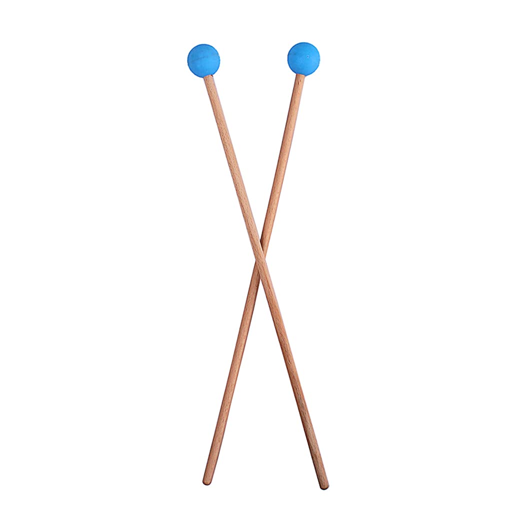 Alnicov 1 Pair Drum Sticks,Glockenspiel Xylophone Mallets Hard Plastic Head for Mallets Sticks Beater Blue