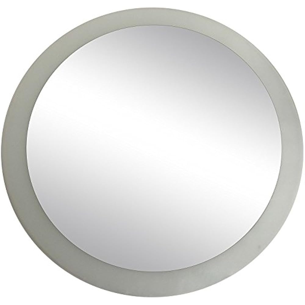 LuLu Decor, Frosted Border Mirror, Frameless Decorative Round Wall 24
