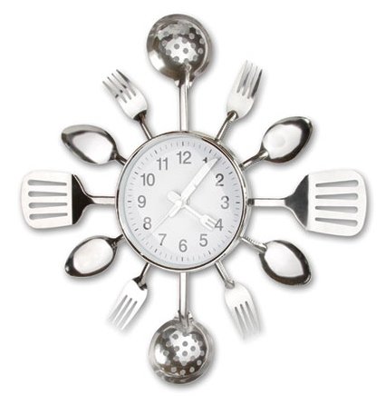 Kitchen Utensil Clock By Meridian Point Amazon Co Uk Kitchen Home