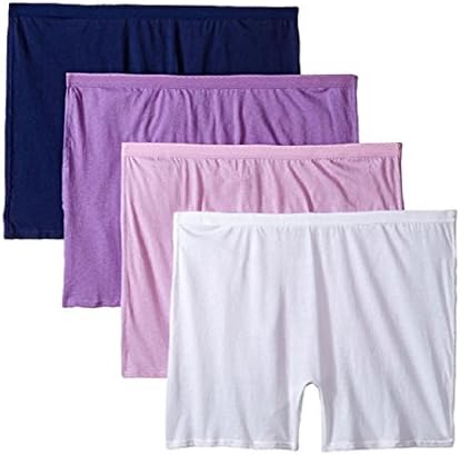 Fit for Me 100% Cotton 4 Pack Boxer Briefs (9 (45-46.5"), White)