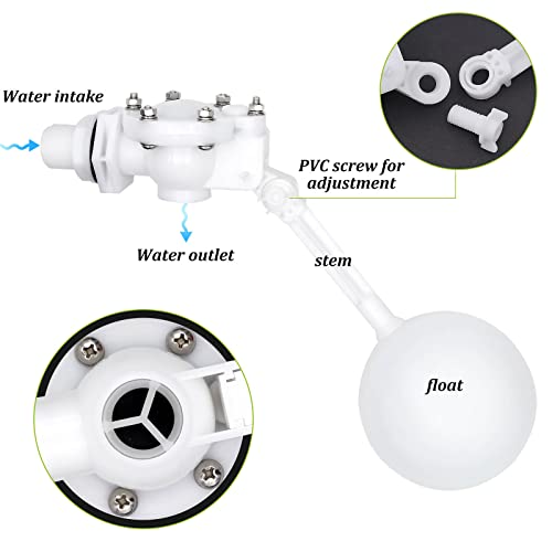 ZHEQOGZH Water Float Valve with Adjustable Arm, Heavy Duty Float Valve