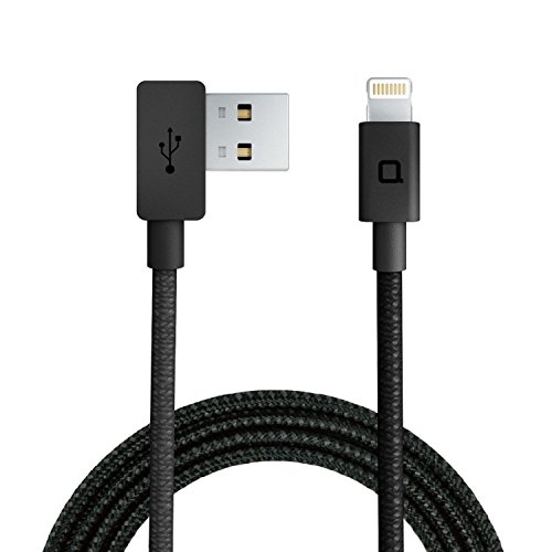 nonda ZUS [Apple MFi Certified] Super Duty Lightning Cable, [4ft/1.2m, 90-degree] Reinforced with Highly Durable Aramid Fiber, Charger and Data Sync for iPhone, iPad, iPod, Black
