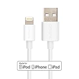 iPhone charger, Omars Lightning to USB Cable for iPhone 7 iPhone 7 Plus iPhone 6s 6 Plus 5s 5c 5, iPad Pro, Air 2, iPad mini 4 3 2, iPod touch 5th gen / 6th gen / nano 7th gen [Apple MFi Certified]White 3ft