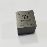 Titanium Cube 10mm (0.39 Inch) &ndash; High-Purity 99.7% Metal Density Block with Right-Angled Edges for STEM Education &amp; Collectors
