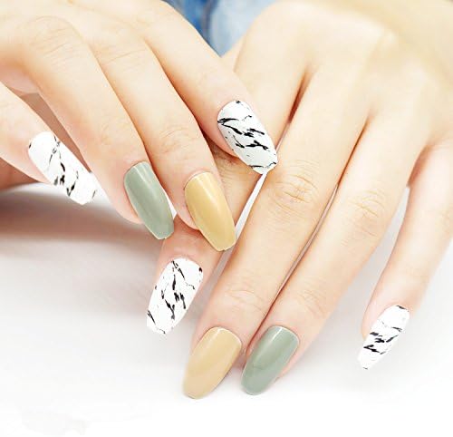 False Nails Coffin Shape 24 Pieces Ballerina False Nails With Designs