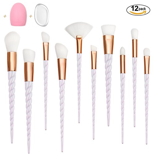 Makeup brush set 10 pcs make up brushes with maekup egg and spong…
