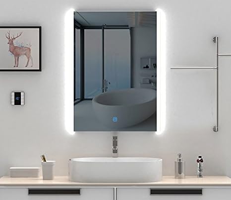 Amazon Com Heynemo 32 X24 Led Lighted Bathroom Vanity Mirror Anti Fog Bathroom Mirror Bathroom Wall Mounted Vanity Makeup Mirror Dimmable Touch Button Ip44 Waterproof Led Illuminated Bathroom Mirror Home Kitchen