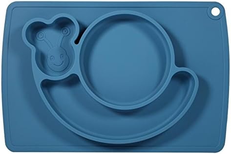 Snail Silicone Baby Placemat - Square - Blue