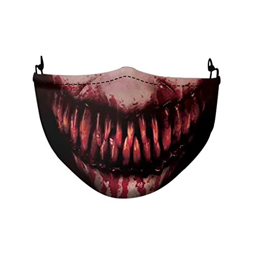 saitingdianzi Halloween Face Bandana, Adjustable Ear Rope, Essential Products for Halloween Party (A)