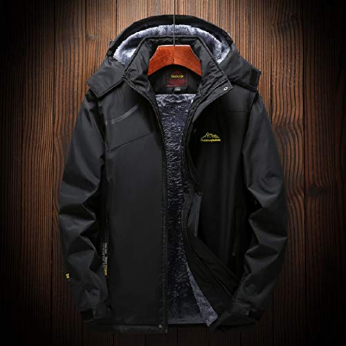 Men's Winter Windbreaker Jacket Fleece Lined Winter Thicken Hiking Running Parka Jacket with Hoodie by Lowprofile